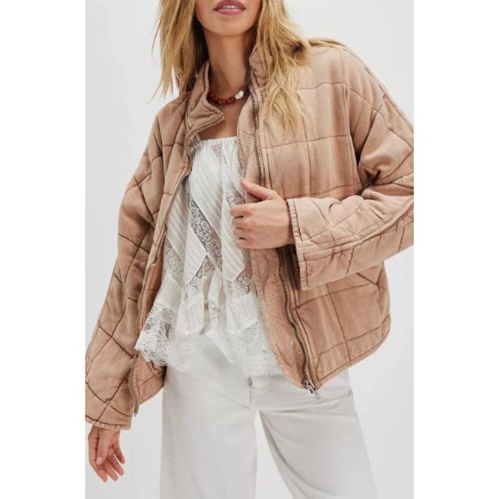 Free People Tan Quilted Jacket - Picture 3 of 16